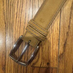 JHilburn Tan Belt with Blue Stitch